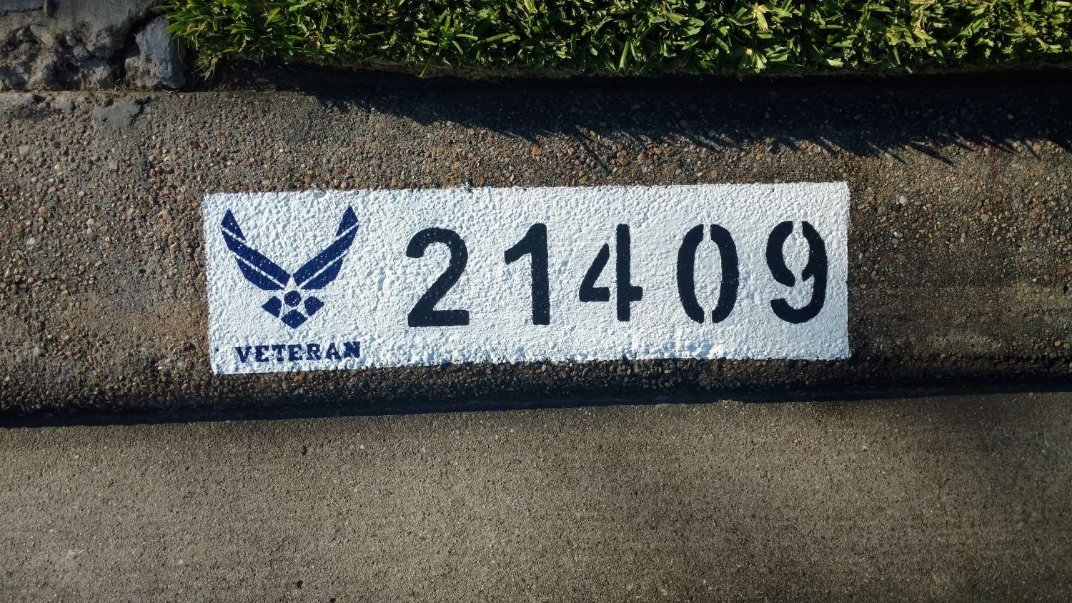 U.S. Air Force themed curb painting in Houston Texas