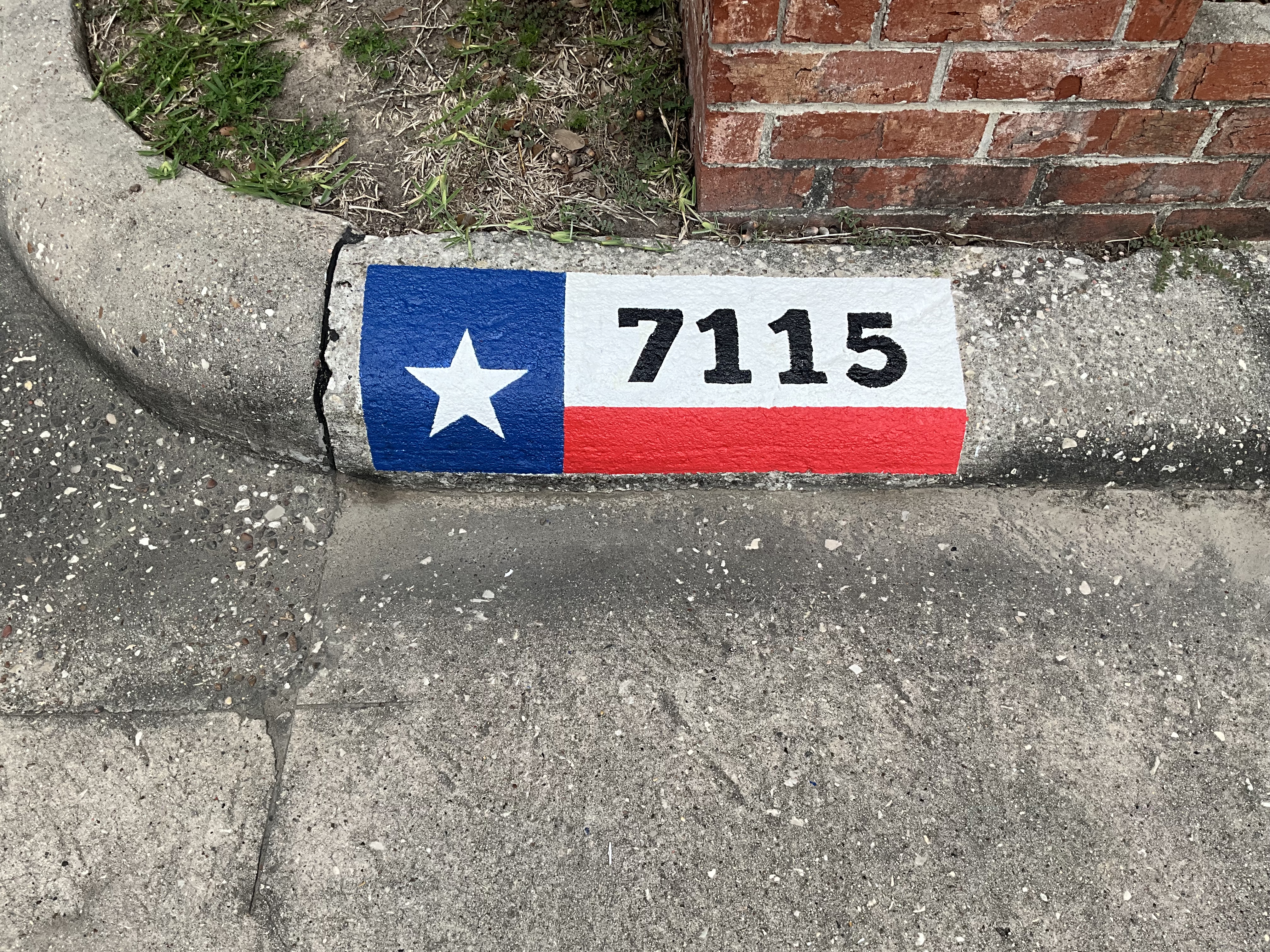 Custom Texas Flag Curb Design